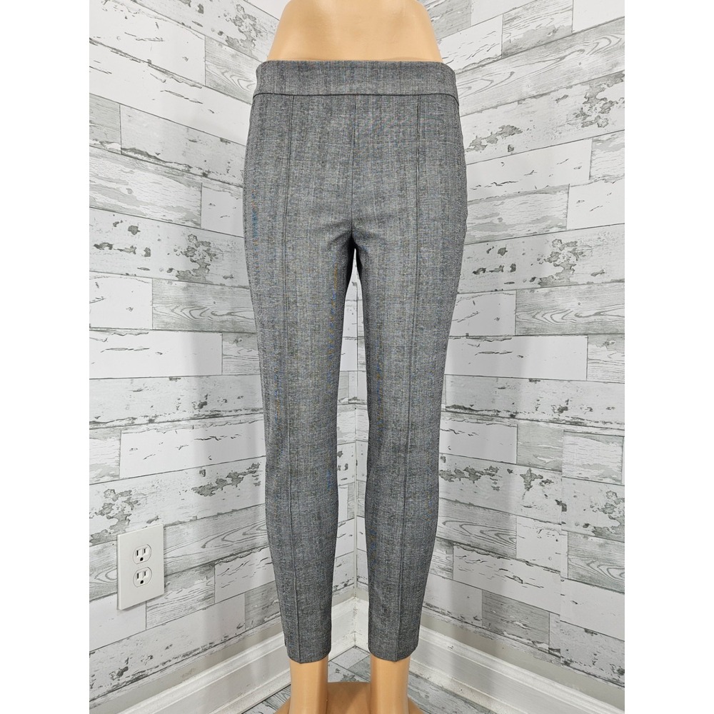 Talbots Women's Petite Size 6P High-Waist Skinny Ankle Pants Gray Checked Plaid